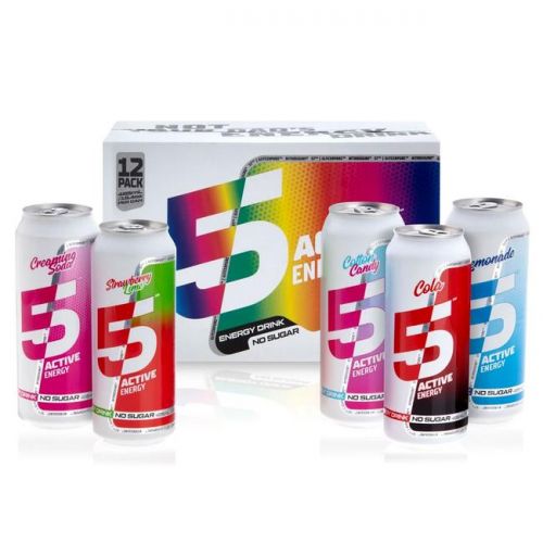 Mixed Carton Energy Drinks 12 x 485ml (4 x Cola & Lemonade, 2 x Cotton Candy, Creaming Soda & Strawberry Lime)